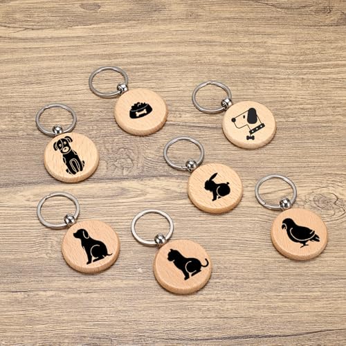 JUXYES 300 PCS Unfinished Wooden Keychain Blanks for Engraving, 7mm Thick by JUXYES - Used condition - Image 9