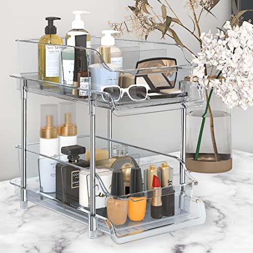 Bathroom Storage Organizer With Dividers, 2 Tier Multi-Purpose Kitchen Under Sink Organizers And Storage Slide-Out, Closet Organization, Kitchen Pantry Cabinet Medicine Bins #TOP5