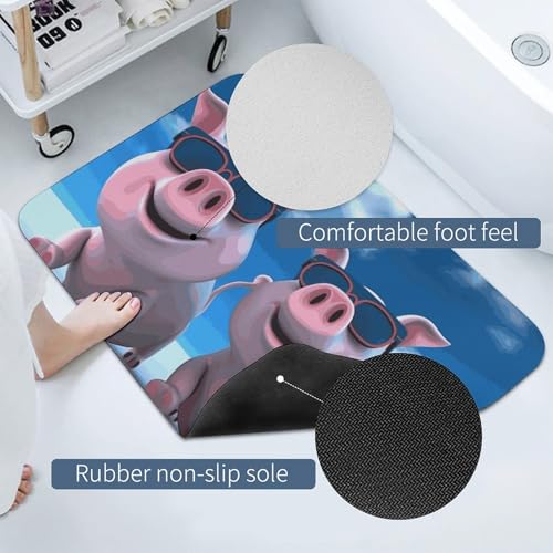 Tapis de sol diatomée imprimé 3D cochons tapis absorbant antidérapant - 5