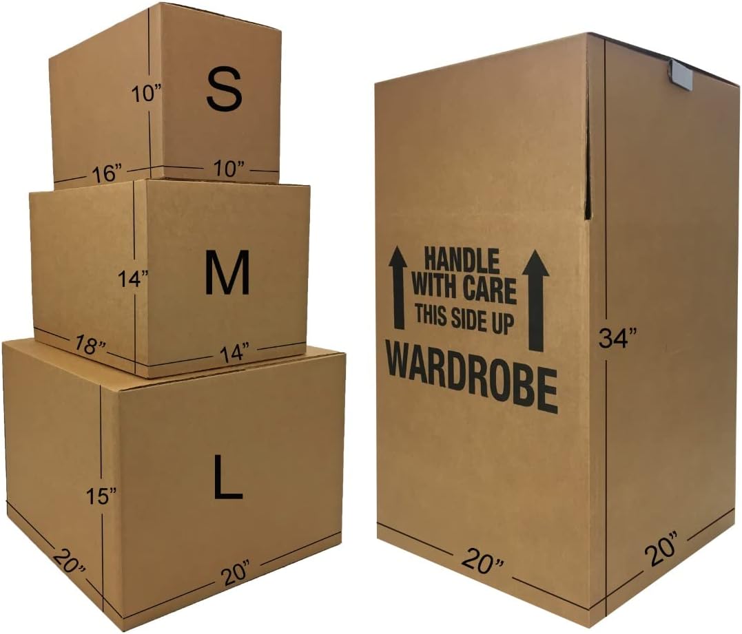 UBOXES 2 Room Wardrobe Kit 22 Moving Boxes plus Packing Supplies $110 value