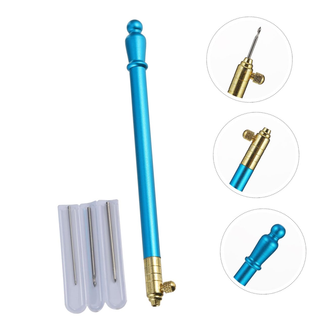 Operitacx 3juegos Agujas De Bordado Punch Needle Diseño Ergonómico Para Manualidades y Agujas Metálicas Suaves Para Proyectos De Costura Para Adultos Kit De Bordado Creativo