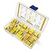VANXY 275VAC X2 MKP Safety Capacitor Kits 10Values*5Pcs=50Pcs 10mm Pitch 0.001UF 0.0047UF 0.01UF 0.022UF 0.033UF 0.047UF 0.1UF 0.22UF 0.33UF 0.47UF Polypropylene Film Capacitor Yellow