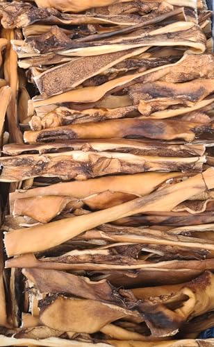 Kaureks Natur Hundeleckerlies, Rinderkopfhaut 1000g ca. 25-30 cm Kopfhaut Stangen für Hunde, wie Rinderknochen