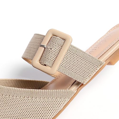 Image of Pointed Toe Mules for Women Flats,Slip On Mules Backless,Wide Width Mules,Mule Slides Flats Sandals