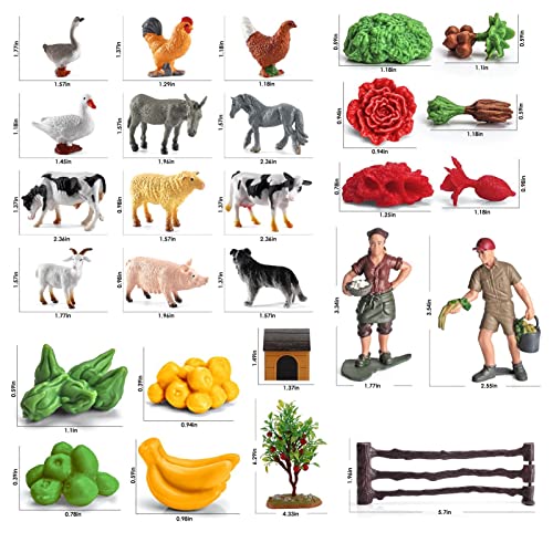 36 Stück Realistische Bauernhof Tierfiguren Miniatur Bauernhof Tier Spielzeug Spielset Pädagogisches Lernspielzeug für… – Bild 6