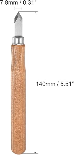 Miniatura 2 de uxcell Cuchillo de tallado de madera, cincel de herramienta de acero de alta velocidad de 0.307 in de gran punta para escultura de bricolaje