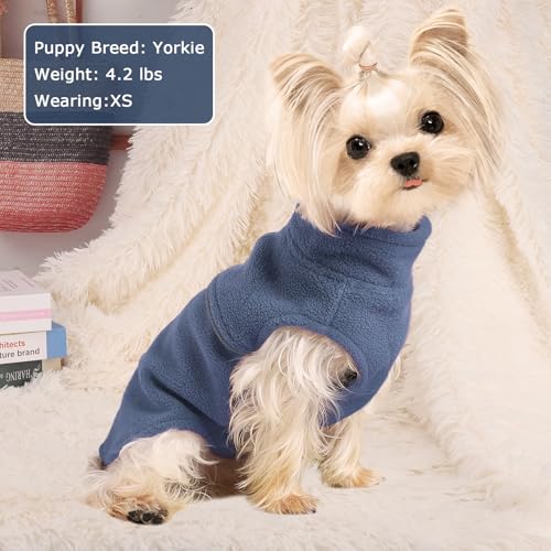 Image of Dog Clothes for Small Dogs Fleece Vest Dog Sweater Boy Girl, Warm Pullover Fleece Doggie Jacket, Winter Pet Ourfit Chihuahua Sweater - Yorkie Clothes (Light Blue, X-Small)