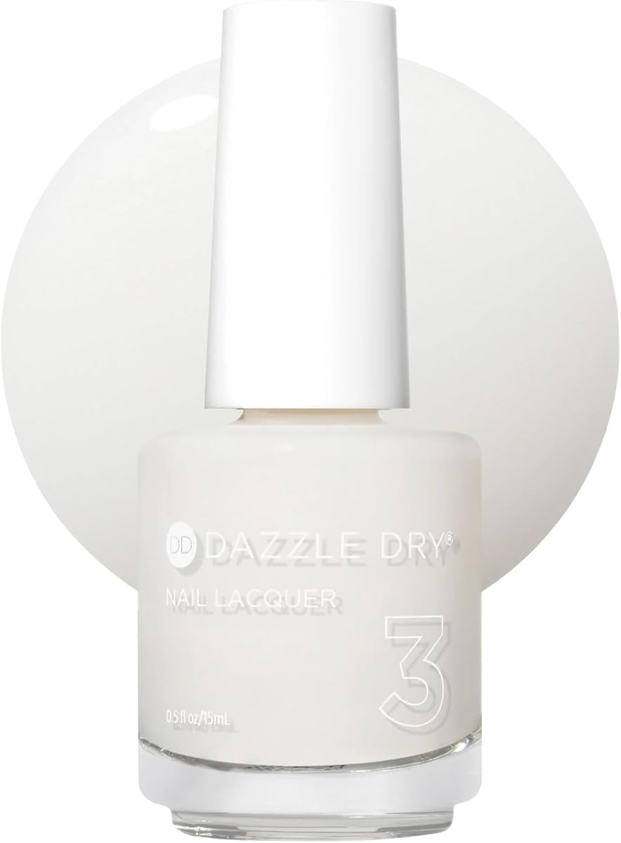 Nail Lacquer, Step 3 – Fine China (0.5 fl oz) | A Simple And Clean Milky White · Sheer · Cream Finish · Quick-Dry
