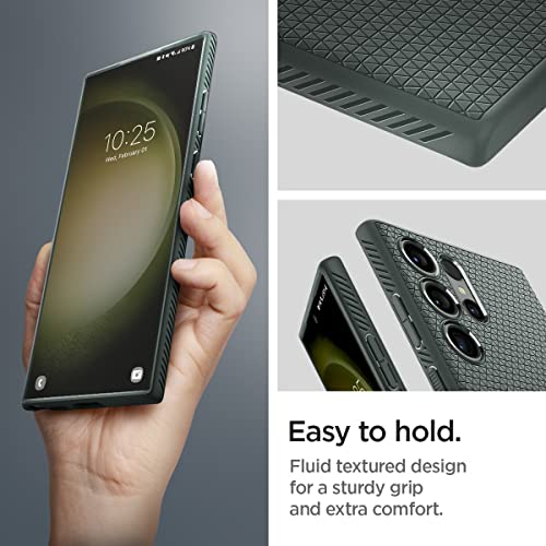 Image of Spigen for Galaxy S23 Ultra Case, Liquid Air [No Magnet Ring] [Military-Grade Protection] - Abyss Green