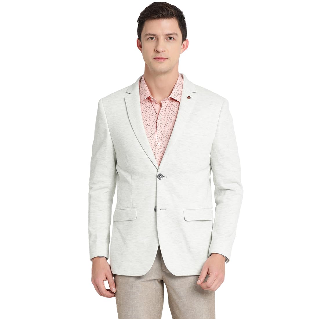 turtle Men Knitted Solid Heather Grey Blazer-picture-29