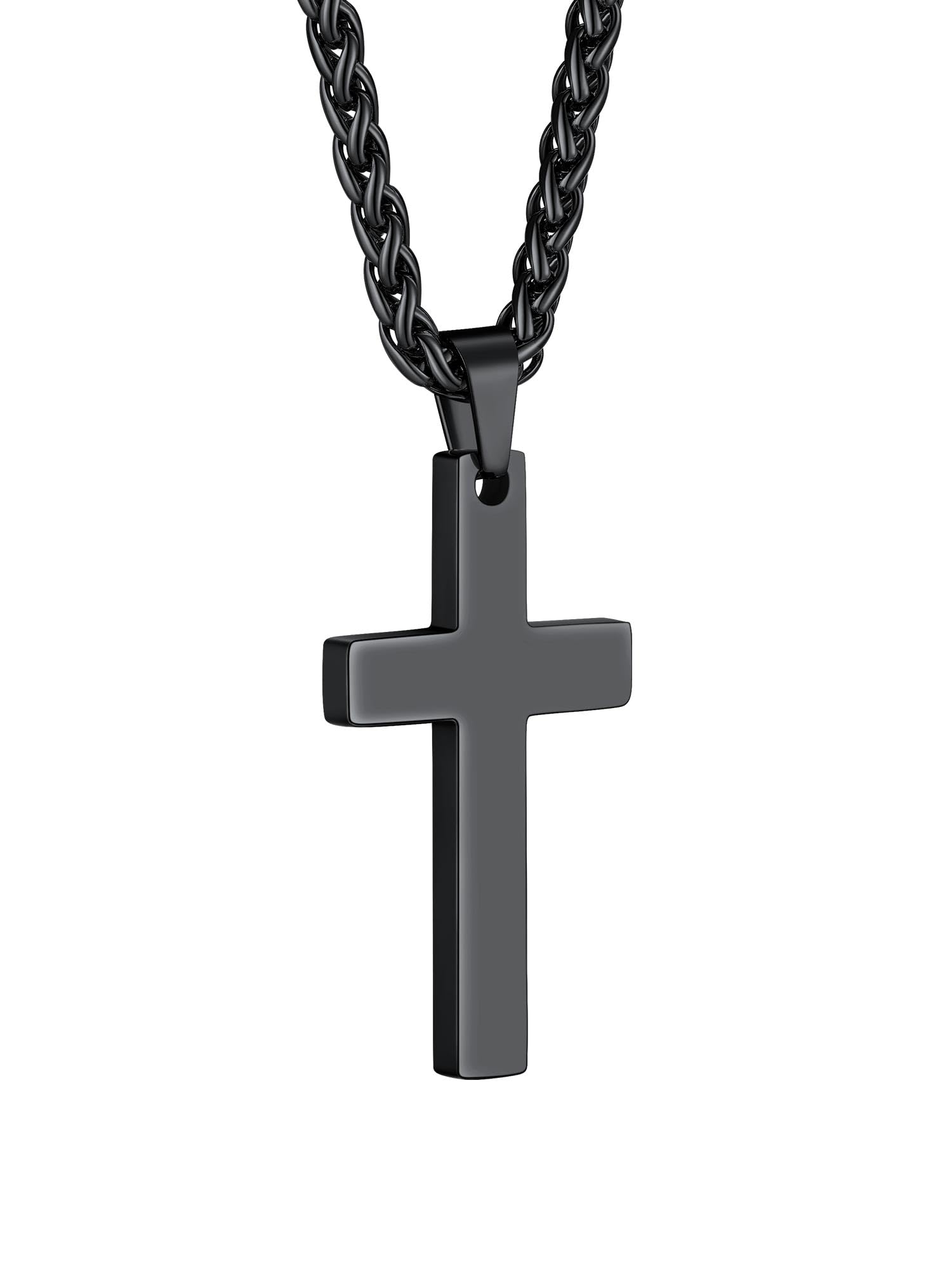 PROSTEEL Collana Croce Uomo, in Acciaio Inox Chirurgico, Cristiana Gioilli Personalizzati per Uomini Donne Famiglia, Ciondolo 31mm e 43mm, Confezione Regalo Inclusa