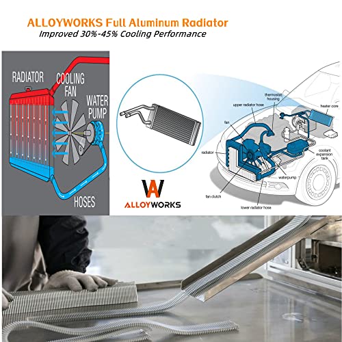 Alloyworks 3 Row All Aluminum Radiator Shroud Fan Relay Kit For 1968-1990 Chevy Gmc C/K/G/P Series Truck Pickup Suburban, Chevy Chevelle El Camino Radiators At Mt V8 Engines 28" Wide Core Crossflow #TOP6