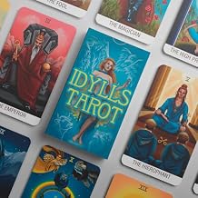 Original Idylls 78 Tarot Card Set | Pocket-Sized 4.13" x 2.3" | Unique Borderless Deck | Fortune Telling Cards | Classic Meanings with Online Guide Book for Beginners