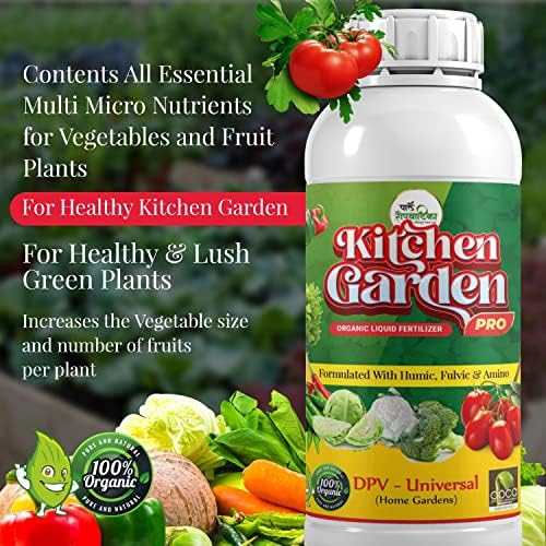 Kitchen Garden Organic Liquid Fertilizer Vegetable & Fruits Stimulant & Plant Growth Booster | Organic Liquid Kitchen Garden Fertilizer | 1 Liter Makes 1,000 Ltr Manure (100ml)