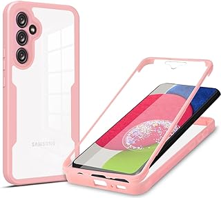 Funda compatible con Samsung Galaxy A54 5G transparente delantera y trasera silicona dura PC Case antigolpes antigolpes protectora resistente funda (rosa)