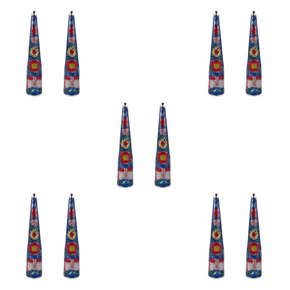 Healeved 10 Stück Palaststil Fingernagelspitzen aus Legierung Abnehmbar und Bequem für Halloween Party und Tanz Königliche Cosplay Fingernagel Accessoires in Blau
