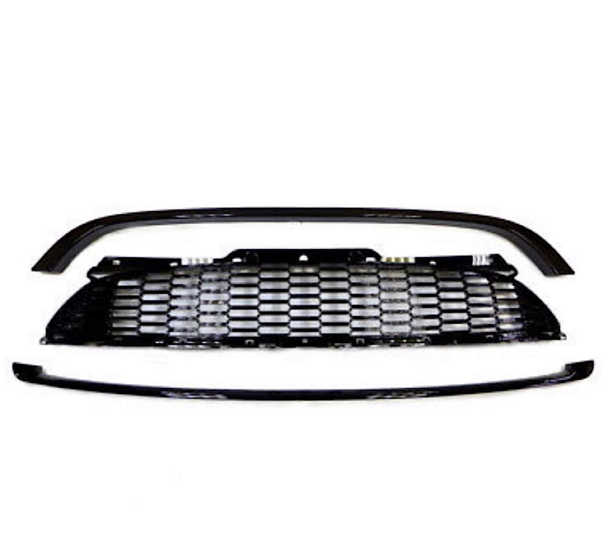 Mesh Front Grille Set for Mini Cooper & One R55 R56 R57 06-13 Gloss Black painted