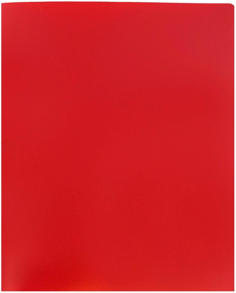 JAM PAPER Heavy Duty Plastic 2 Pocket Extra Tough School Folders - Red - Bulk 144/Box