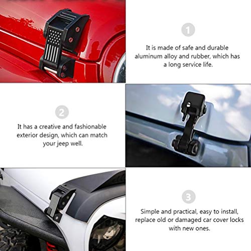 FAVOMOTO 1 Conjunto Capô Travas de Alumínio Jeep Capô Captura Profissional Kit Hood Pegar