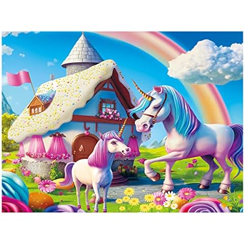 Fishwisdom 100 Piece Jigsaw Puzzle for Kids Age 4-8 Teens Gift Family Time (Pink Unicorns) Cover
