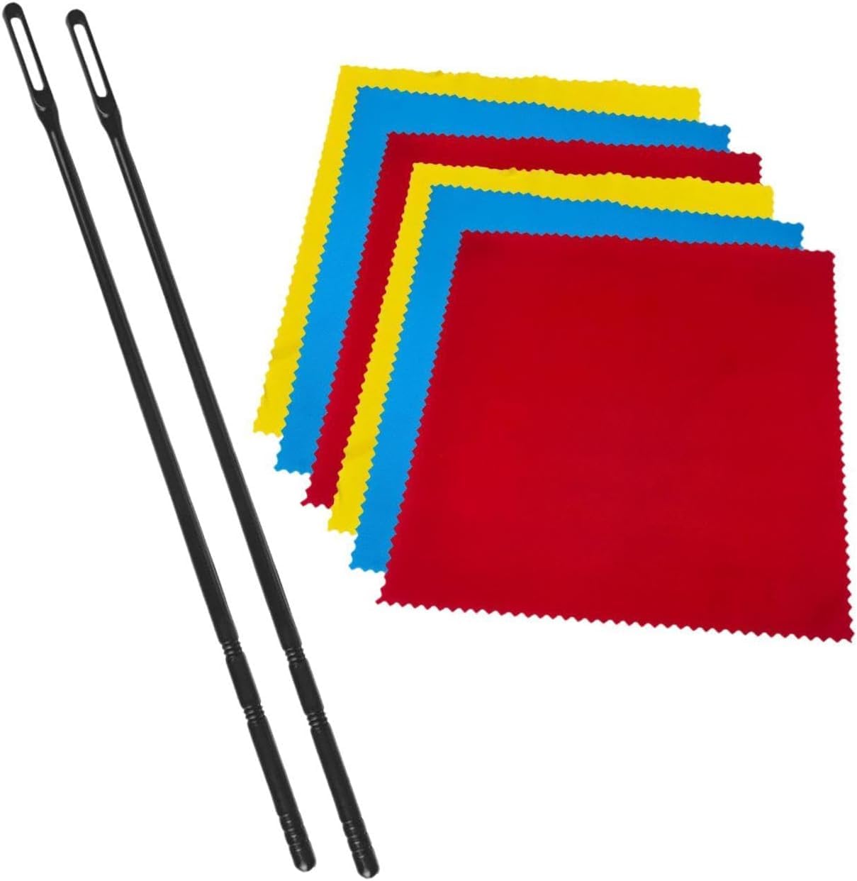 jojomis Flute Cleaning Rod and Cloth Set – Woodwind Instrument Maintenance Kit, Flute Cleaner for Moisture Removal, Includes 2 Cleaning Sticks and 6 Absorbent Cloths, Ideal for Flute Care (3 Color)