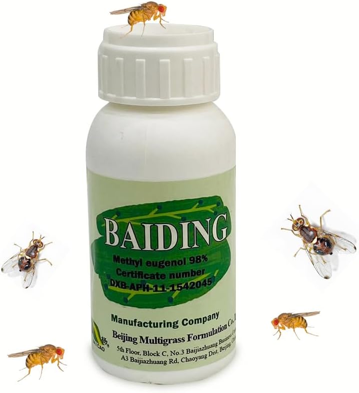 Baiding Methyl Eugenol 98% Used as Pheromone Attract Fruit FliesMango, Guava, Papaya, Citrus, Chickoo/MOCCAE Approved