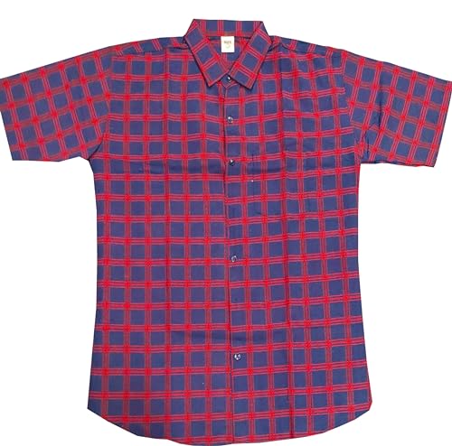 Image of Men's Self Design Casual Shirts Half Sleeves