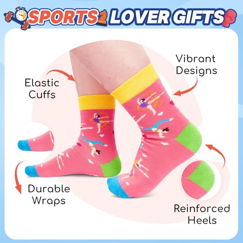 HAPPYPOP 7-9 Year Old Gymnastics Gifts - Gifts for Gymnasts Girls Kids, Gymnastics Socks for Girls - Thumbnail 2
