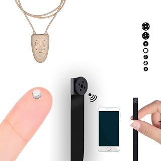 Kit Completo Mini Camara Espia Boton con Auricular Espia Invisible Inalambrico - Copiar Examen - WiFi HD 1080p Real. Auriculares Invisibles. (Pinganillo Supernano V4 Carne)