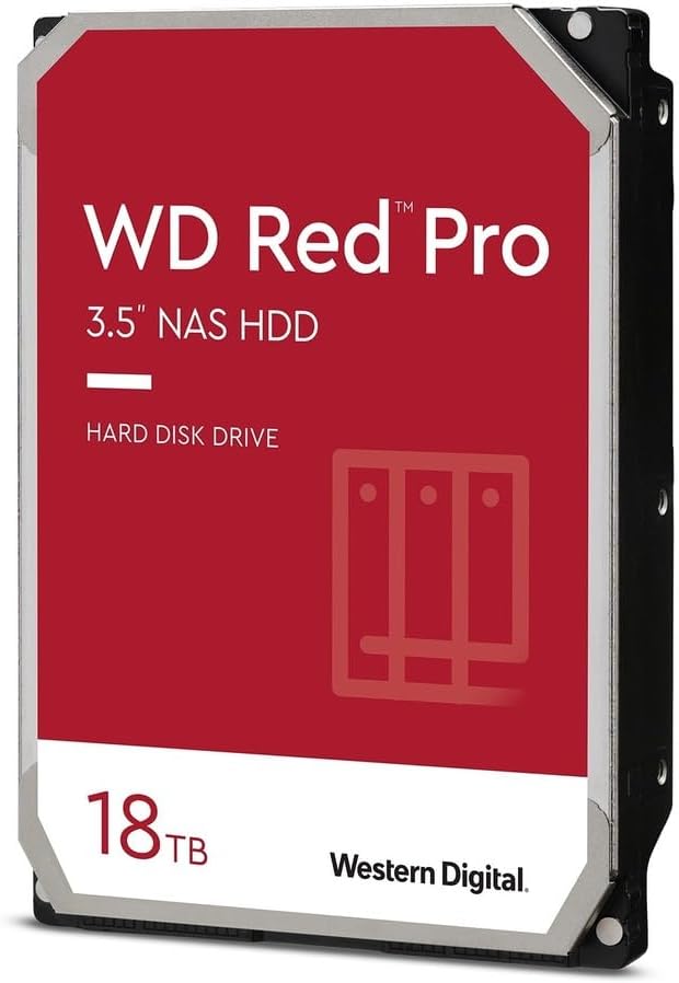 Western Digital 18TB WD Red Pro NAS Internal Hard Drive HDD - 7200 RPM, SATA 6 Gb/s, CMR, 512 MB Cache, 3.5" - WD181KFGX - 4