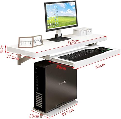 Miniatura 4 de WZHONG Escritorio flotante de pared para computadora, escritorio de estudio, escritorio portátil para computadora portátil con marco principal y