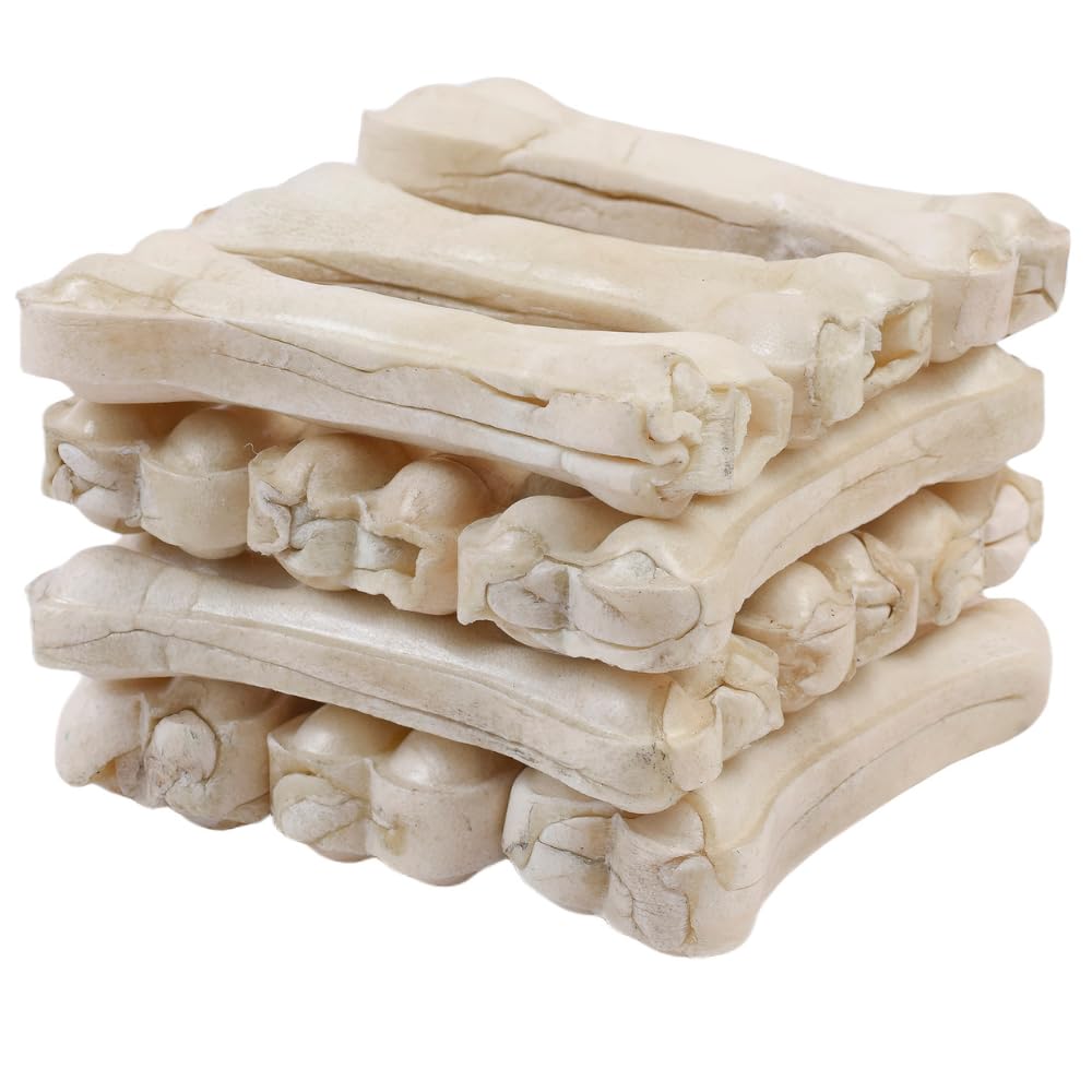 N.J. CREATIONS Rawhide Pressed Chicken Flavour Dog Chew 4 Inch Calcium Bone for Small Dogs, 2KG 1