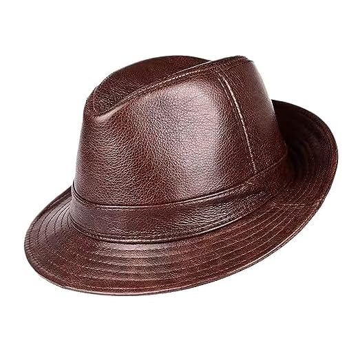 SaryEdge Men's and women's fedora/Trilby hat/Panama hat, brown - XXL