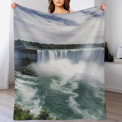 Couverture flanelle douce Niagara Falls plaid léger canapé et lit - 5