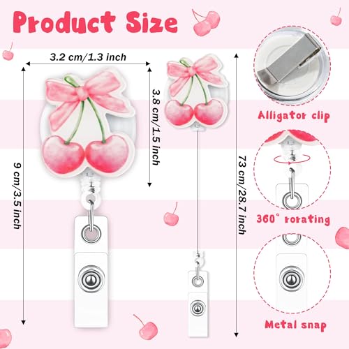 9-Piece Pink Aesthetic Badge Holder Set for Office & Nurse ID - Image 2