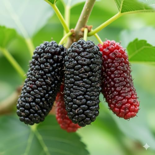 Exotic All Time Mulberry Hybrid Plant, Black & Red Color Black Mu...
