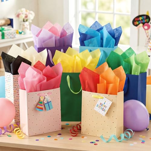 Image of Simetufy 1000 Sheets 20 x 30 Tissue Paper 40 Assorted Colors for Gift Bags | Tissue Paper Bulk for Gift Bags Crafts Wrapping, Colored Tissue Paper Squares for Birthday Wedding Holiday Decor Christmas