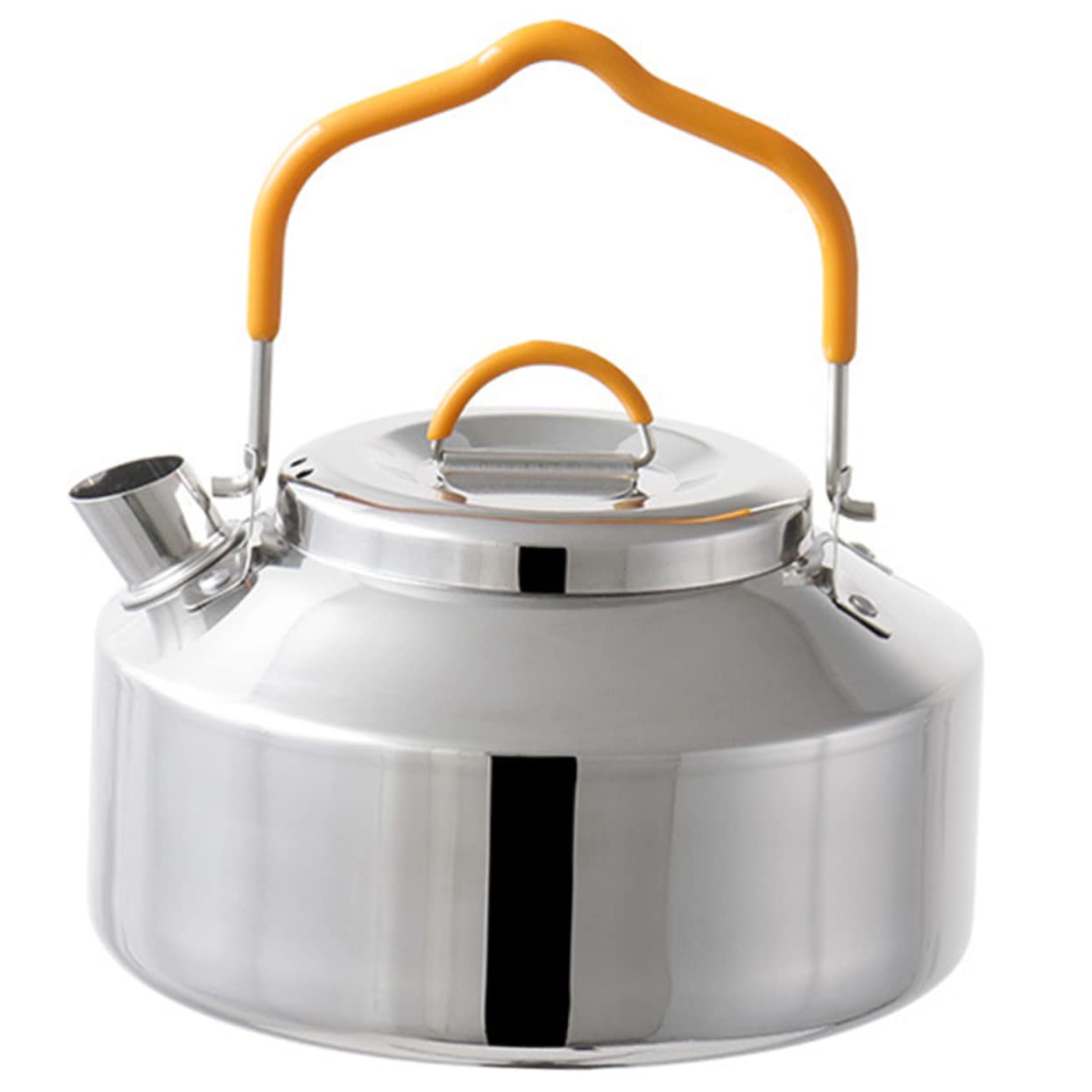 KOMBIUDA Convenient Tea Pot Stainless Steel Tea Kettle for Camping Handle Stovetop Kettle Outdoor Accessories for Picnic
