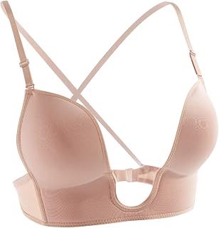 Women s Deep Bra Underwire Low Back Convertible Bras Plunging Cleavage Push Up