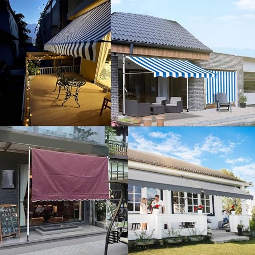Toldo retráctil manual con tela resistente a los rayos UV para terrazas 8