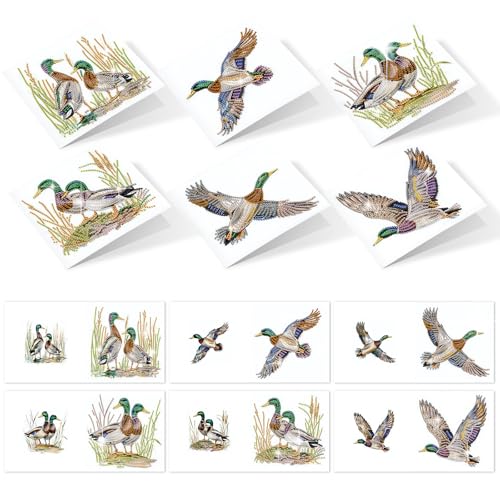 Kit peinture diamant 5D : 6 cartes de vœux d'art en strass faits main