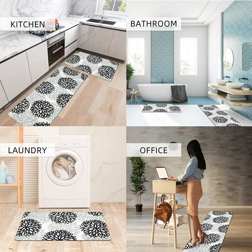 Tubeamin Kitchen Mats Set Of 2 Cushioned Anti Fatigue Kitchen Rugs Non Slip Waterproof Kitchen Runner Memory Foam Kitchen Floor Mat Comfort Standing Mat For Sink,Office,Laundry thumb #5