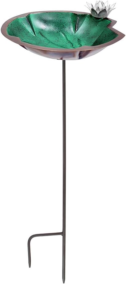 Achla Designs Lilypad Birdbath with Stake, Patina