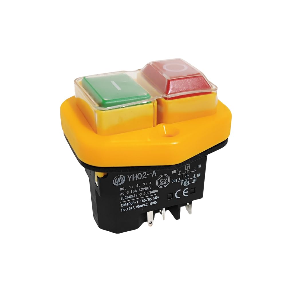 Interrupteur à bouton KJD17B, Compact et efficace, avec interrupteur pour outils électriques étanche en plastique et en métal, peut remplacer l'interrupteur à bouton