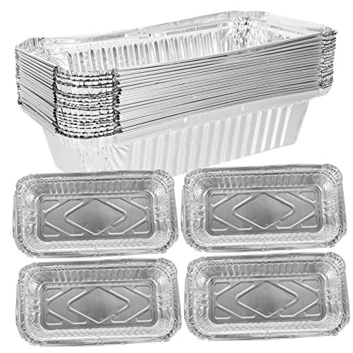 NAMOARLY エアフライヤー用使い捨てアルミホイルライナー 1100ml 厚手ケーキベーキングパン 20個 バーベキュー パーティー用耐熱トレイ