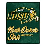 Northwest NCAA North Dakota State Bison Unisex-Adult Raschel Throw Blanket, 50" x 60", Signature