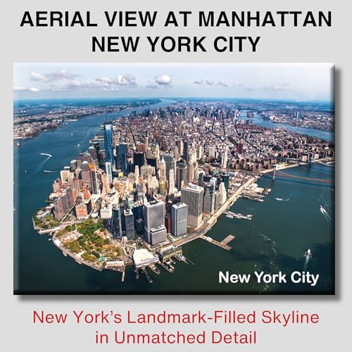 Imán Decorativo Manhattan NYC Vista Aérea 3.5x2.5 Pulgadas miniatura 2