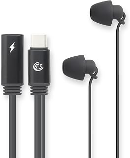 Enjoying Music While Sleeping and Charging! USB C Sleep Headphones, Wired Earbuds in-Ear Headset with Microphone for iPhone 15 Pro Max Plus Samsung Galaxy iPad Pro (Black)