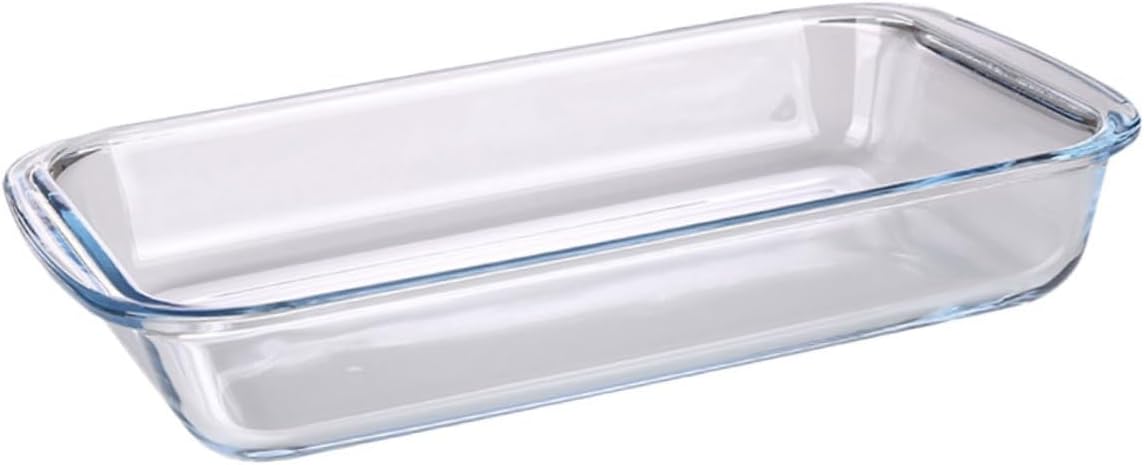 PRETYZOOM Tempered Glass Baking Tray Lid Large Rectangular Dish for Microwave and Oven Heat-Resistant Household Casserole Dish for Fish and Steaks 1 Piece