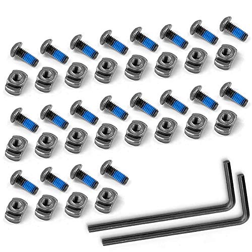Braudel 20 Pack Unique & Safer Metric Camming T-Nut Replacement Set with Thread Locking Screws, Wrench and Nuts (20 x Screws, 20 x Nuts and 2X Wrench)